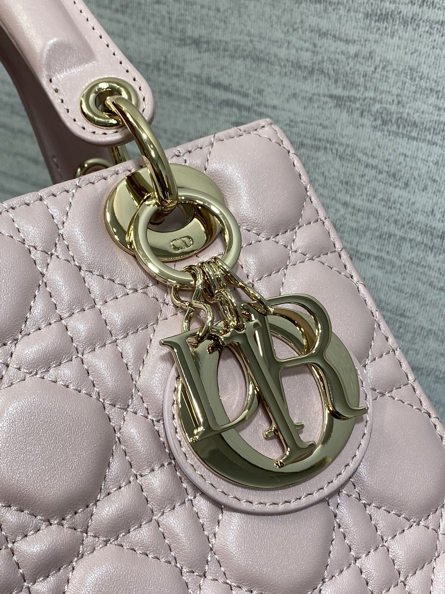 Small Lady Dior My ABCDior Bag Pale Pink Cannage Lambskin